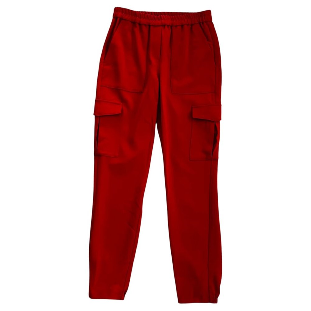 Theory Women's Size 00 Northside Admiral Crepe Red Oak Cargo Jogger Pants NEW